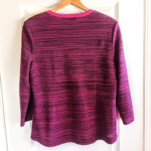 Ming Wang Magenta Pink Knit Cardigan Sweater - Picture 3 of 8